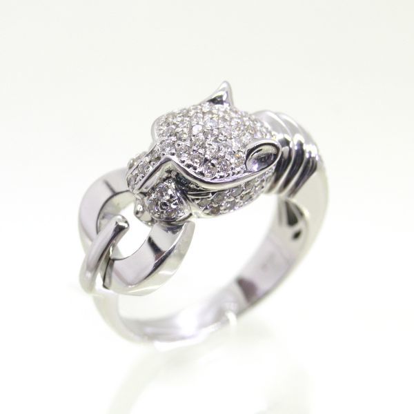 訳あり】 ◎中古美品◎18金WG パンサーデザイン ダイヤ 0.65ct