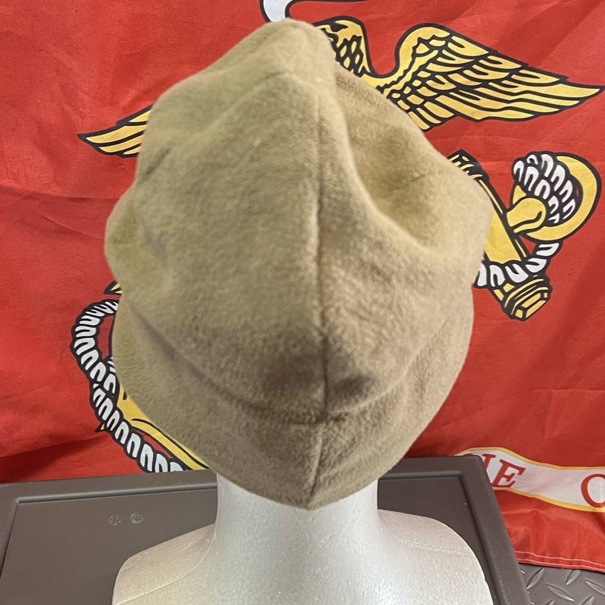 米軍海兵隊 実物 沖縄　USMC CAP マイクロ フリースキャップ ビーニー ニット帽 防寒　冬服(INV OP19)_画像3