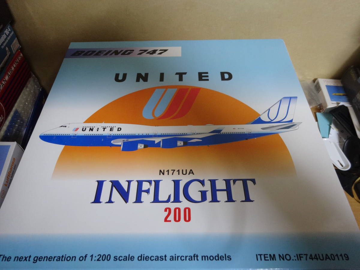 贈り物贈り物1:200 Inflight 200 IF744912 ボーイング 747-400 ダイキャスト モデル ユナイテッド 航空 N180UA  ミリタリー
