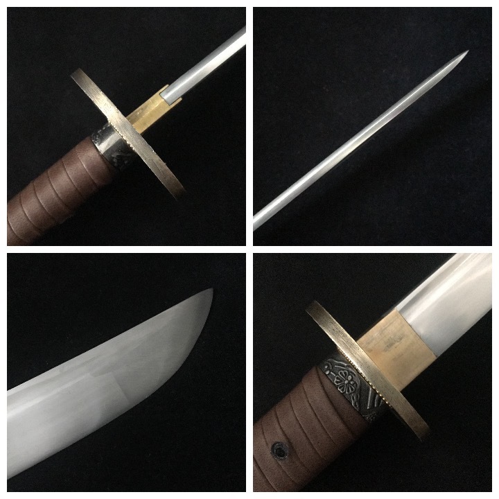 特注 居合刀 鹿革柄巻き 抜身重1,010g 二本目釘 二尺三寸二分 日本刀