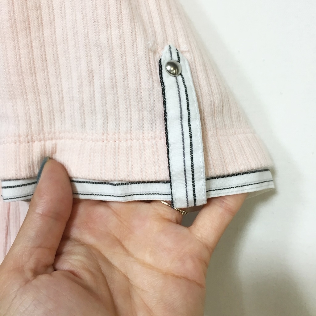 ニコル/HIDEAWAYS 半袖シャツ リブ ライトピンク サイズ46 メンズ_画像6