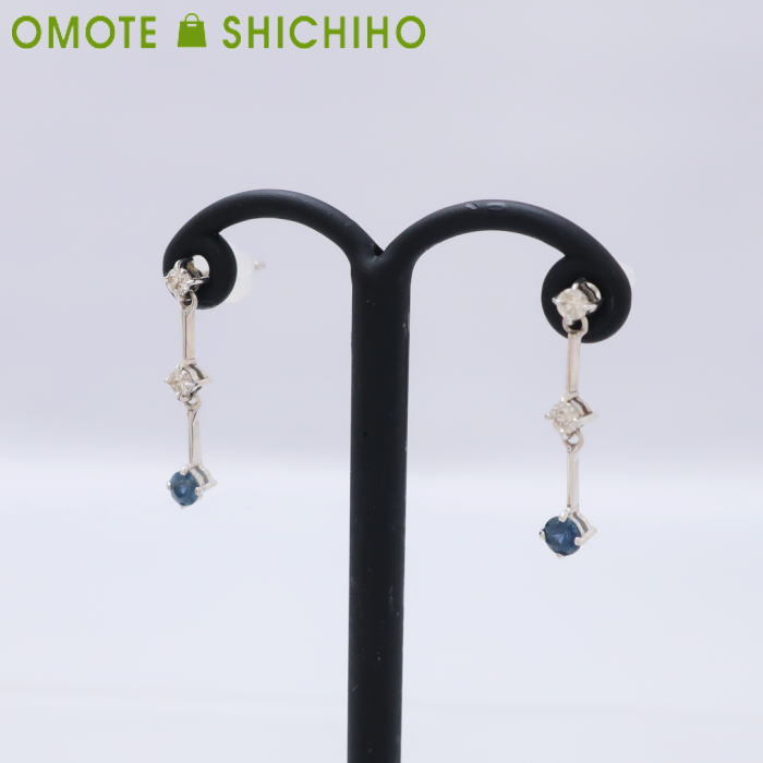 ヤフオク! - K14 WG ダイヤモンド トリロジー ピアス D:各0....