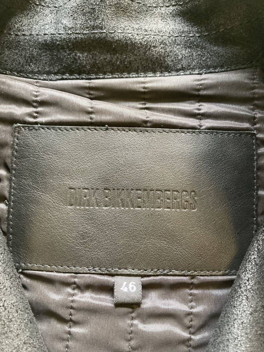 DIRK BIKKEMBERGS 牛革レザーライダースジャケット 黒 ブラック 46 革