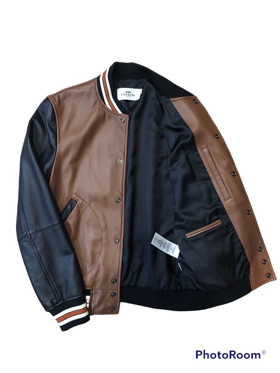 美品 COACH コーチ ラムレザー ライダースジャケット スタジャン