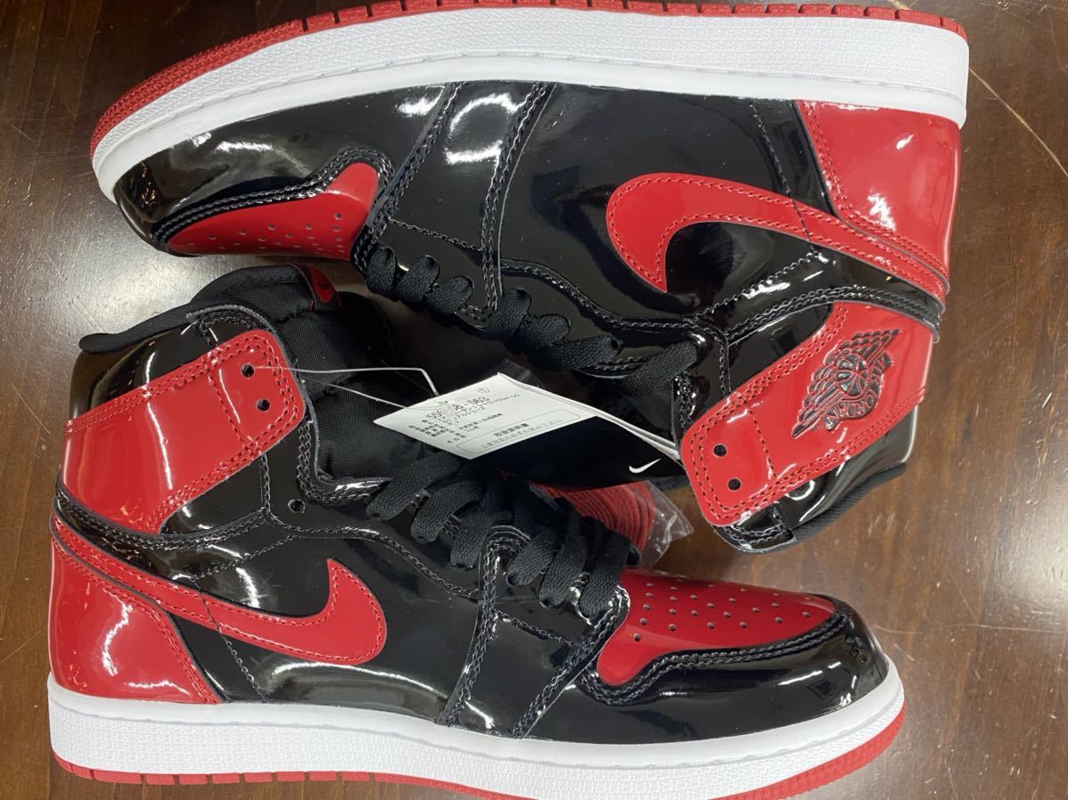 NIKE AIR JORDAN 1 RETRO HIGH OG PATENT BRED US9 新品555088-063