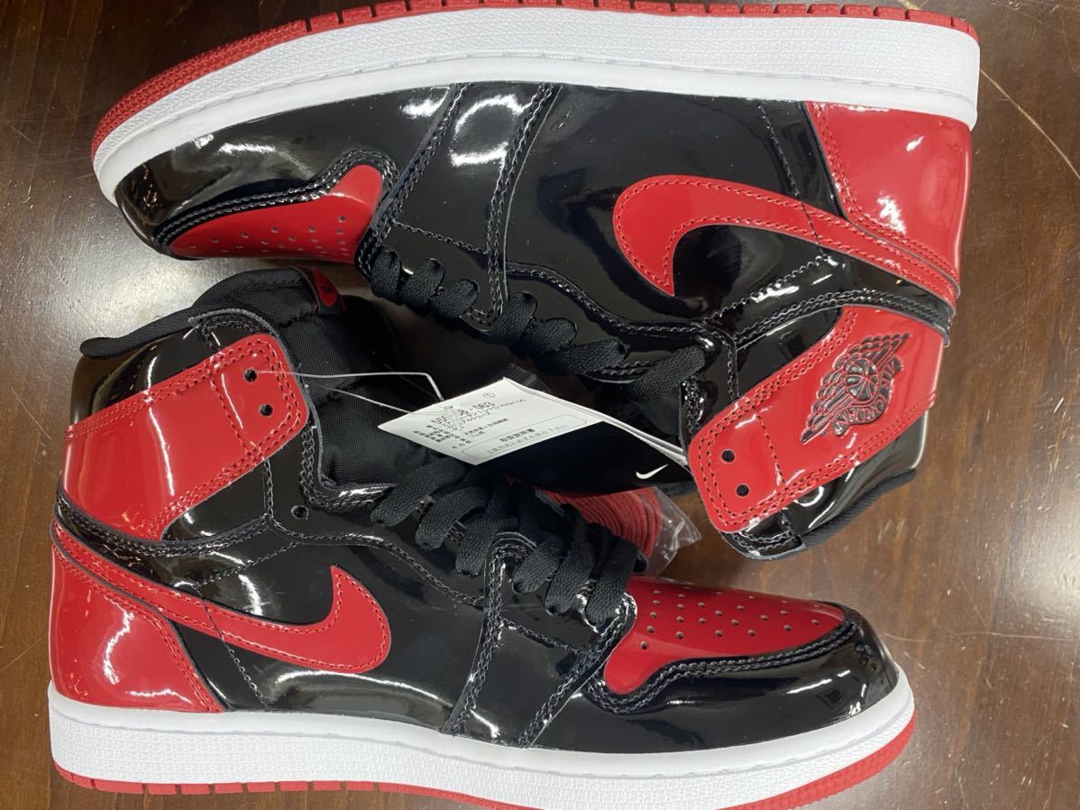 NIKE AIR JORDAN 1 RETRO HIGH OG PATENT BRED US9 新品 555088-063