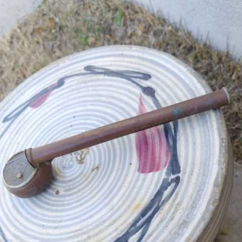 筆壺　銅製　蓋部は真鍮製　レトロ