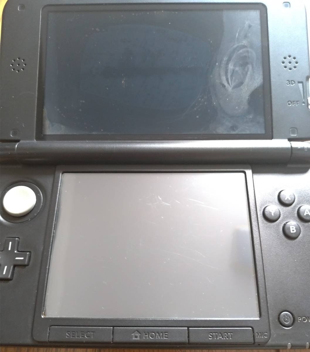 北米版 NINTENDO 3DS XL レッド×ブラック ジャンク フレキシブルケーブル破損 上画面汚れ有り タッチペン付き 送料無料
