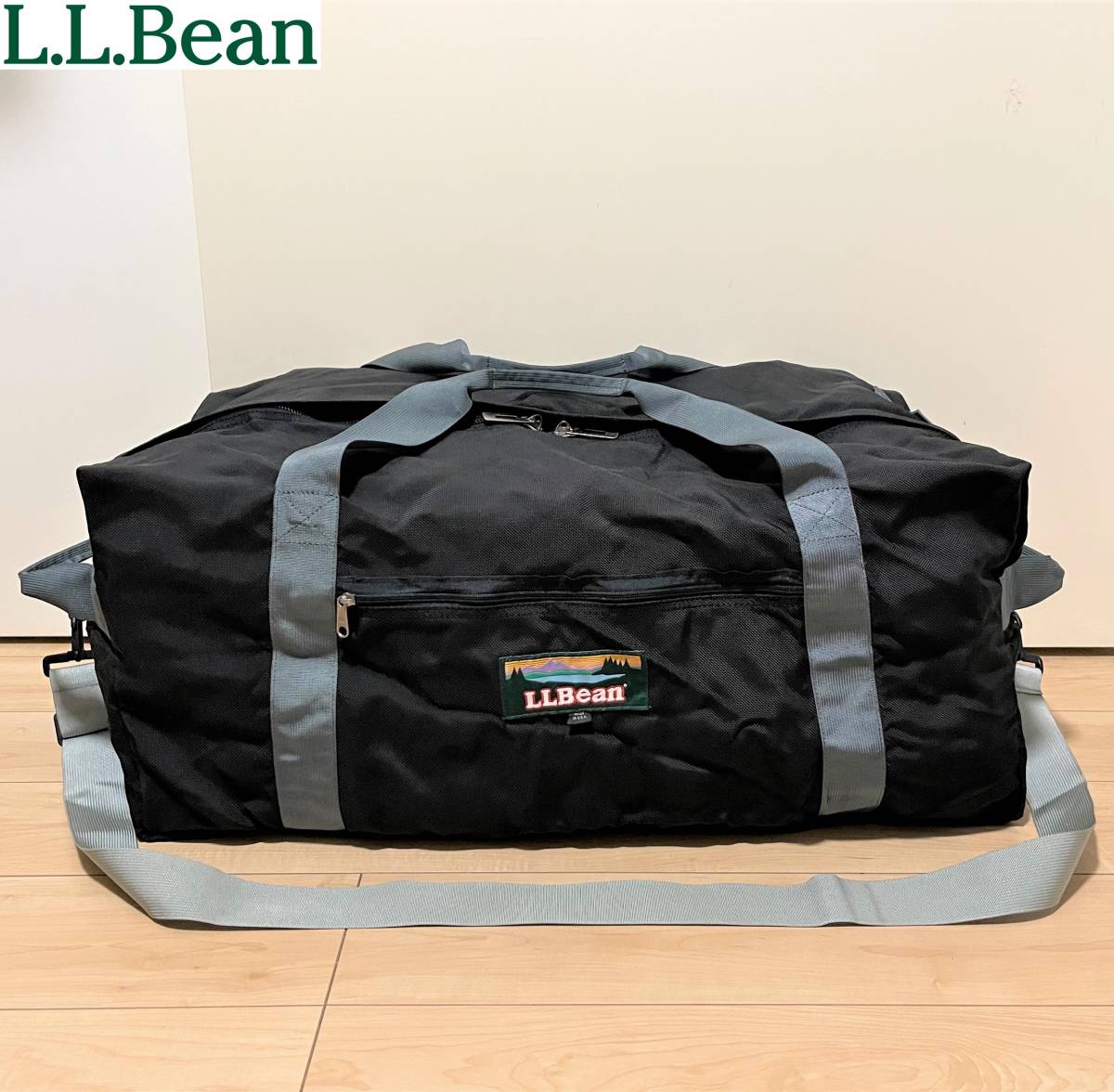 90´s L.L.Bean Boston bag 90年代 エルエルビーン ボストンバッグ 肩掛け紐 BLACK GREY ブラック グレー 黒 灰色 MADE IN USA アメリカ製