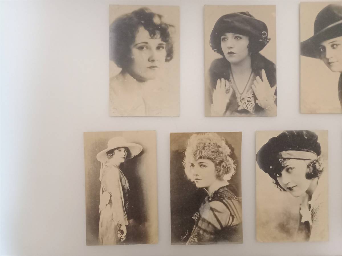 ポストカード　絵はがき　ブロマイド　10枚　レトロ　アンティーク　映画　スター　俳優　美人　女性　戦前　昭和　白黒写真