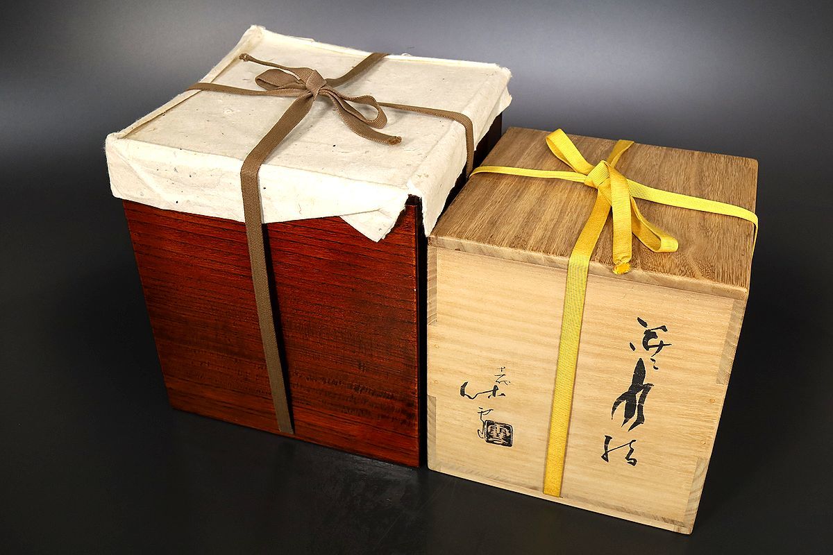 [ small ]3330 genuine work guarantee 10 one fee three wheel . snow (. snow ) work white Hagi . tea ceremony water jar also box have two multi-tiered food box have human national treasure old fine art collection house discharge goods 