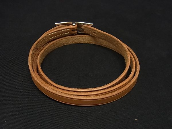 1円 ■美品■ HERMES エルメス アピ3 レザー ロング シルバー金具 ブレスレット チョーカー アクセサリー □H刻印 ブラウン系 AF9439アM_画像2