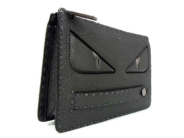 人気新品入荷 FENDI フェンディ メンズ モンスター クラッチ グレー