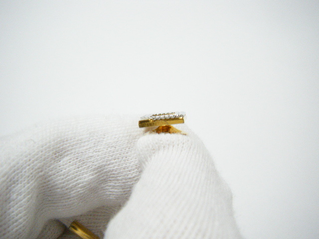 ★ピエールカルダン？ Pierre Cardin？ タイピン タイタック 10mm×10mm コンビカラー ゴールドカラー シルバーカラー 【MQ8】_画像8