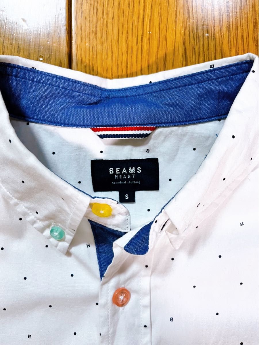BEAMS ビームス Yシャツ 白 サイズS 身幅50 着丈73 綿100% ボタンダウンシャツ｜PayPayフリマ