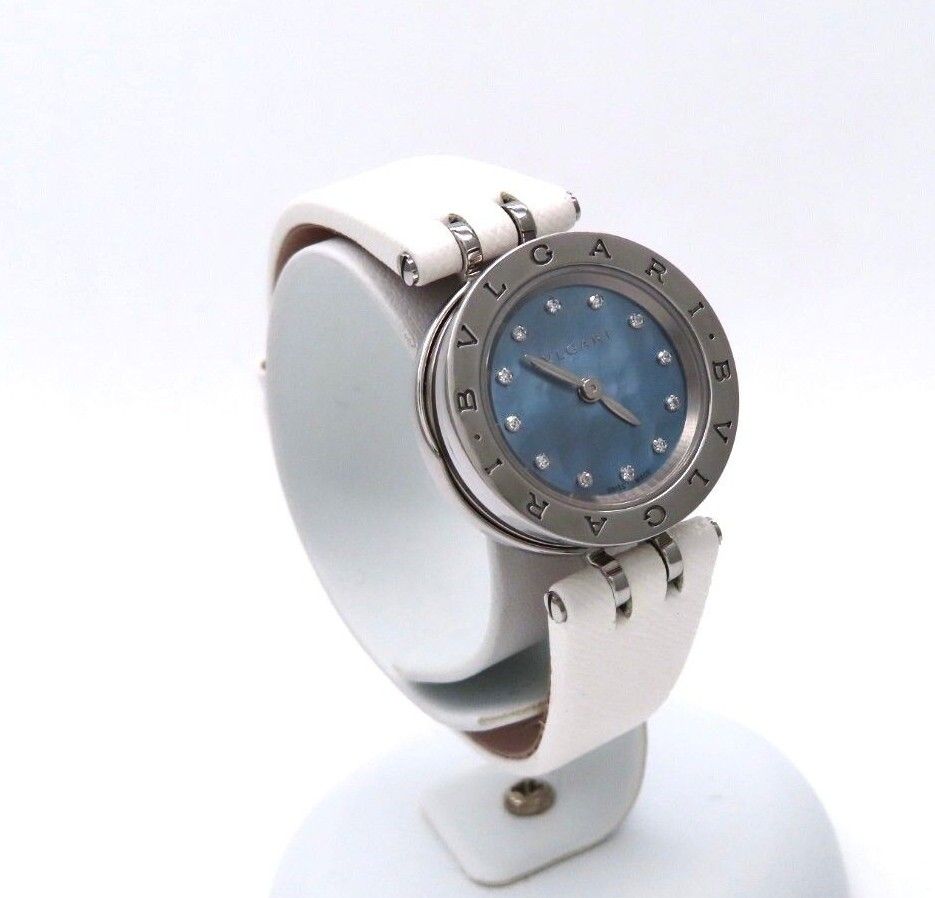 新型 B-zoro1】BVLGARI 'ブルガリ 時計' 12Pダイヤモンド ブルーシェル