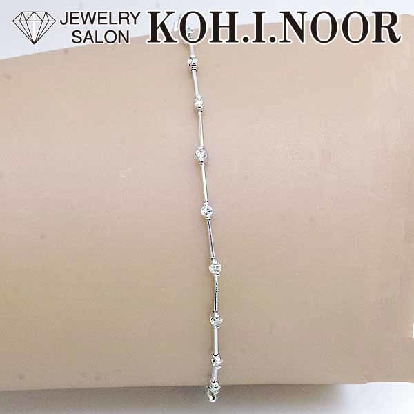 ダイヤモンド 0.50ct 18金ホワイトゴールド K18WG ブレスレット www