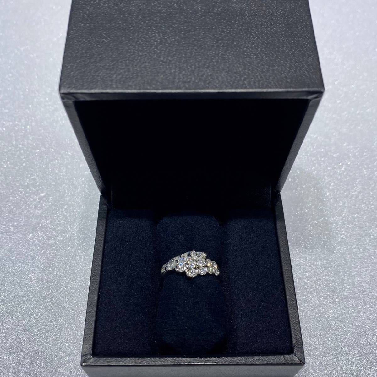 レディース ハイクオリティ ダイヤリング 【D1.22ct】PT900 6.1g ♯11 ...