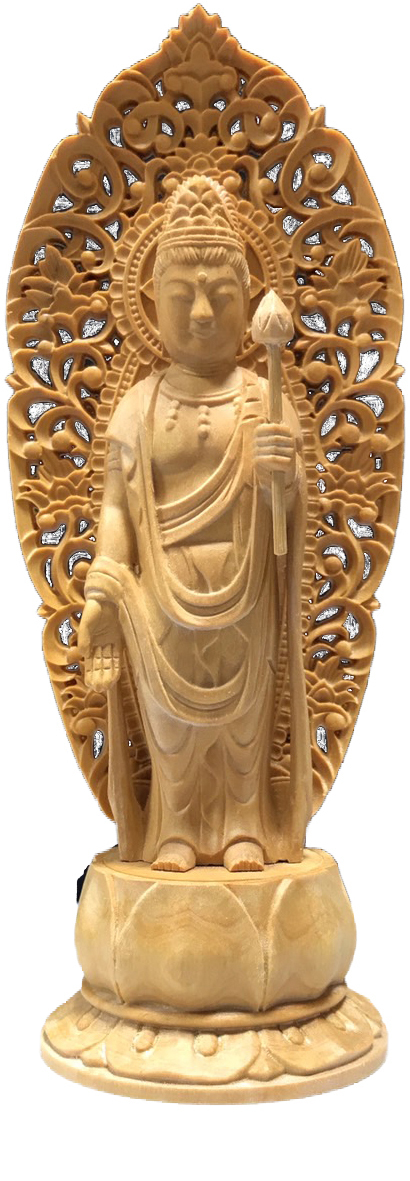 観音像 ② 仏教美術 唐木黄楊木彫刻 観音菩薩像 仏像-