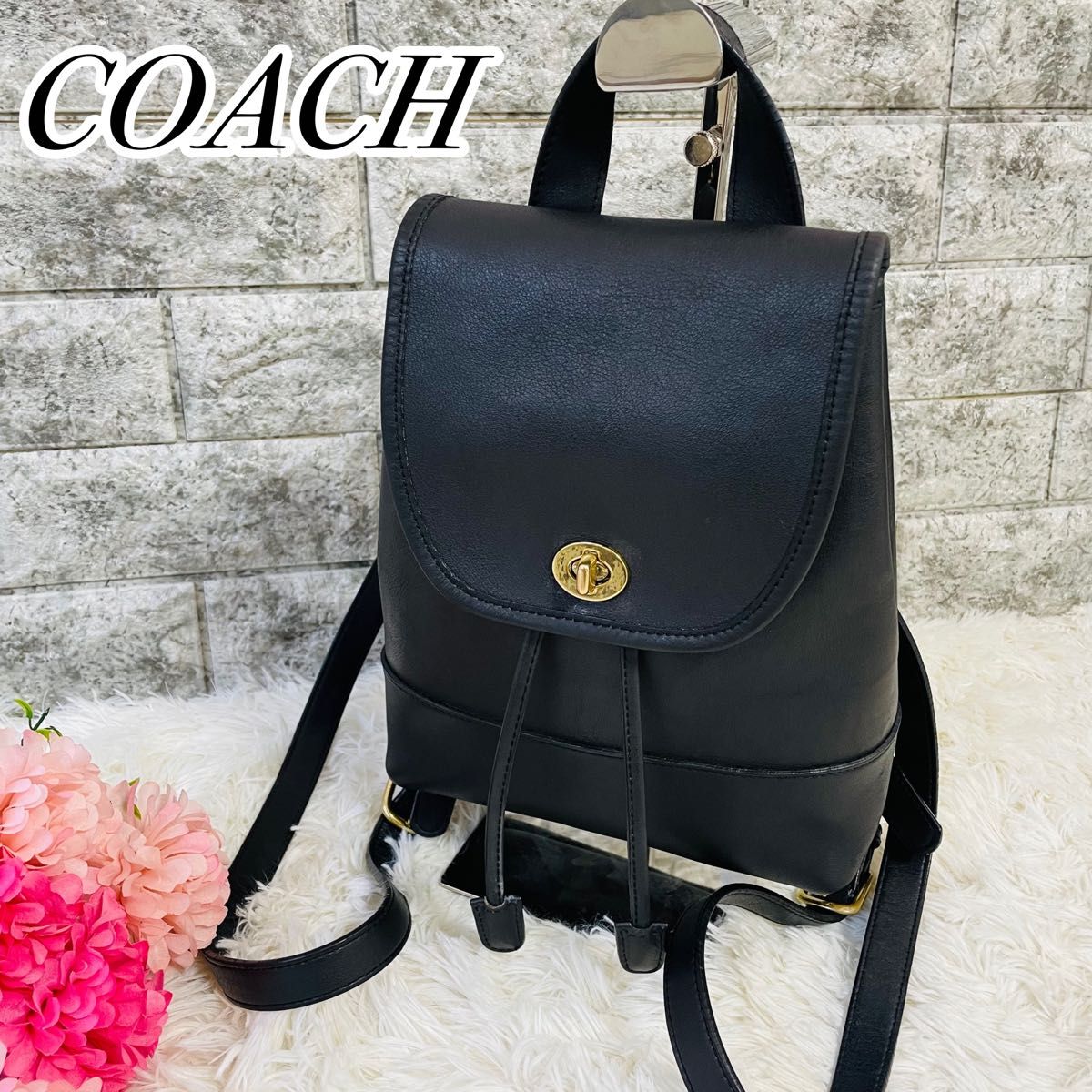 美品】COACH オールドコーチ ターンロック レザー 本革リュック