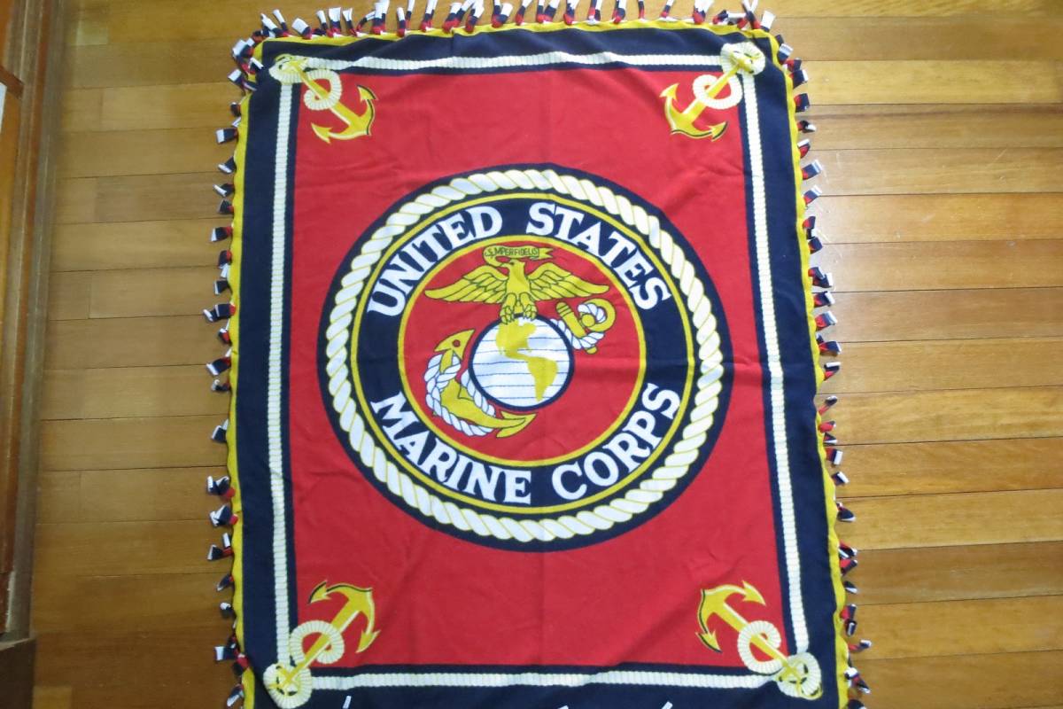 ★☆米軍放出品　USMC 海兵隊 MARINE タペストリー、ブランケット、毛布 ーA-170☆★_画像1