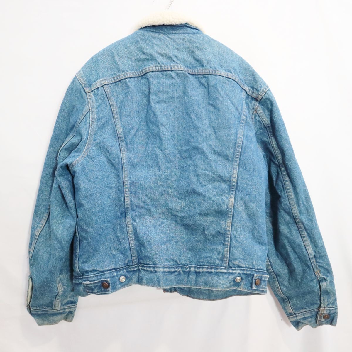 80年代 USA製 Levi's リーバイス ボアデニムジャケット アメカジ ヘビーアウター ウィンターウェア インディゴ (46) 中古 古着 L9349