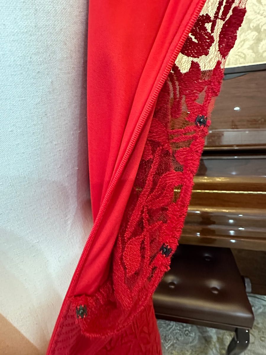 新品タダシショージTADASHI刺繍レースドレス 演奏会ウェディング赤