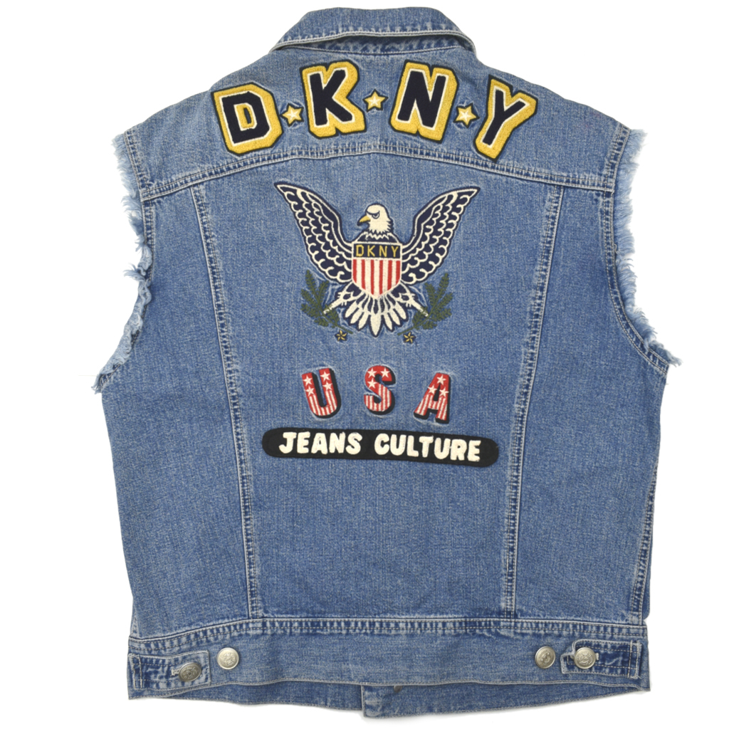90s usa vintage DKNY JEANS デニム トラッカー ベスト ジージャン 香港製 size.S _画像1