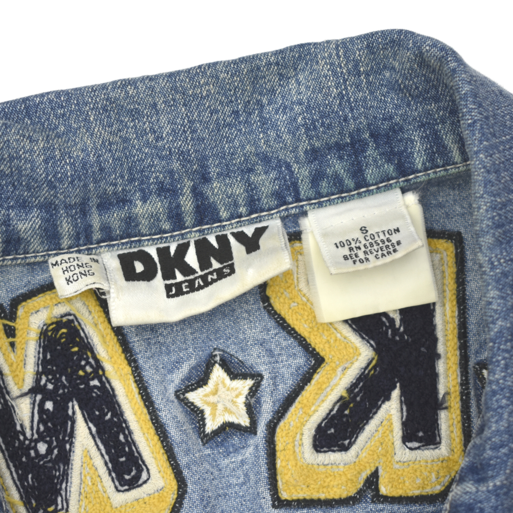 90s usa vintage DKNY JEANS デニム トラッカー ベスト ジージャン 香港製 size.S _画像6