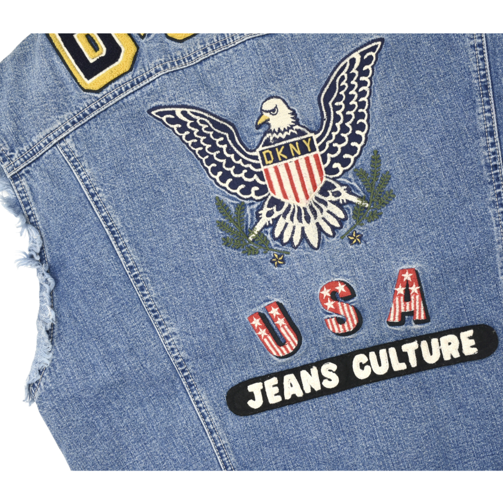 90s usa vintage DKNY JEANS デニム トラッカー ベスト ジージャン 香港製 size.S _画像5