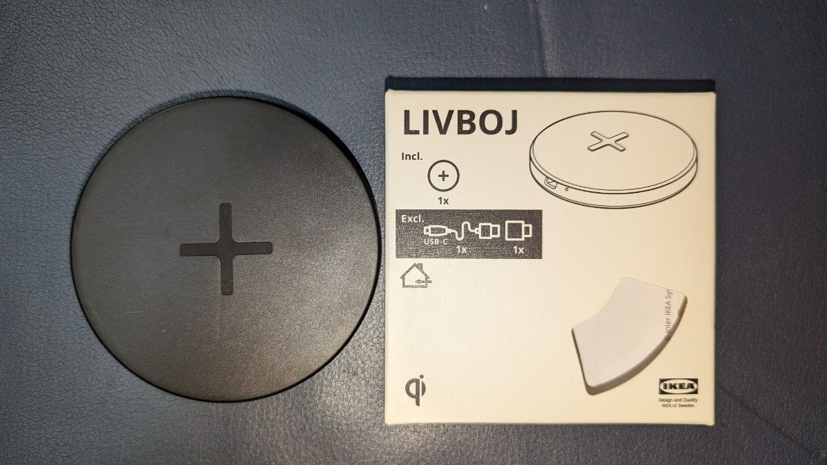 IKEA　LIVBOJ　リヴボイ　ワイヤレス充電器　ブラック