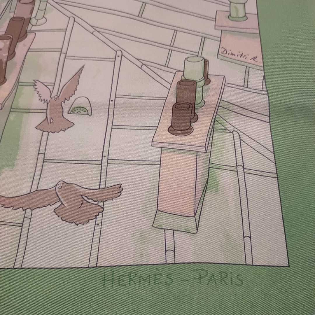 希少　極美品　エルメス　スカーフ 90カレ　大判　HERMES SCARF LES TOITS DE PARIS_画像2