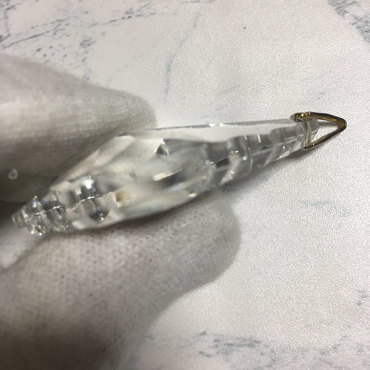 クリスタル 調 ペンダントトップ ヘッド トップ水晶のようなガラス アクリル ペンダント ダイヤカット 大ぶりキラキラ