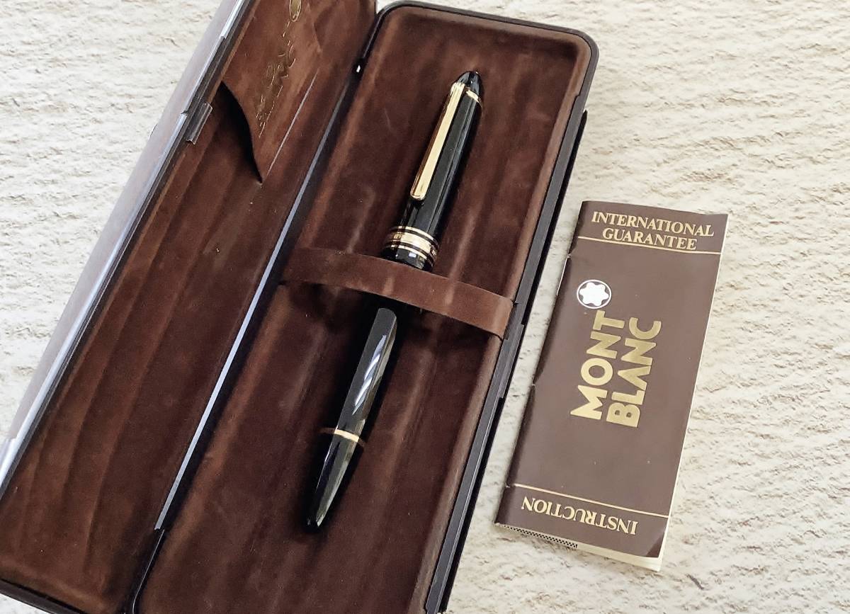 【極美品】 モンブラン 万年筆 マイスターシュテュック146 全金14k Bニブ 2段エボナイト芯 1980年代 MONTBLANC 洗浄済み