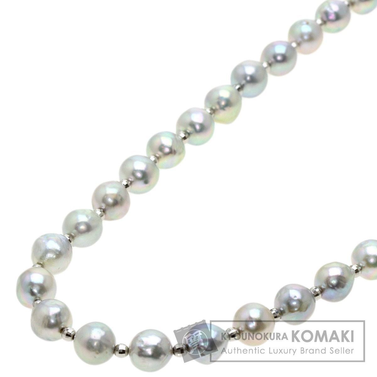 ジュエリー グレー バロックパール 真珠 ネックレス シルバー PT850