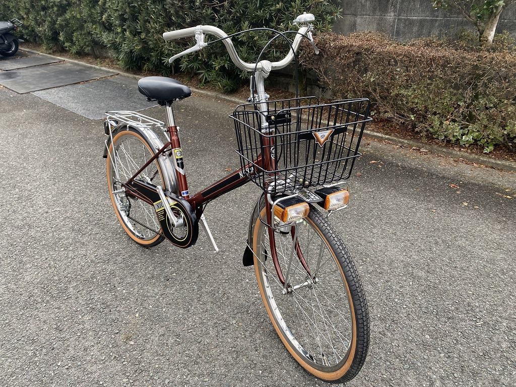 昭和レトロ カワムラサイクル ニッカ 24型5段 茶系 デッドストック ...