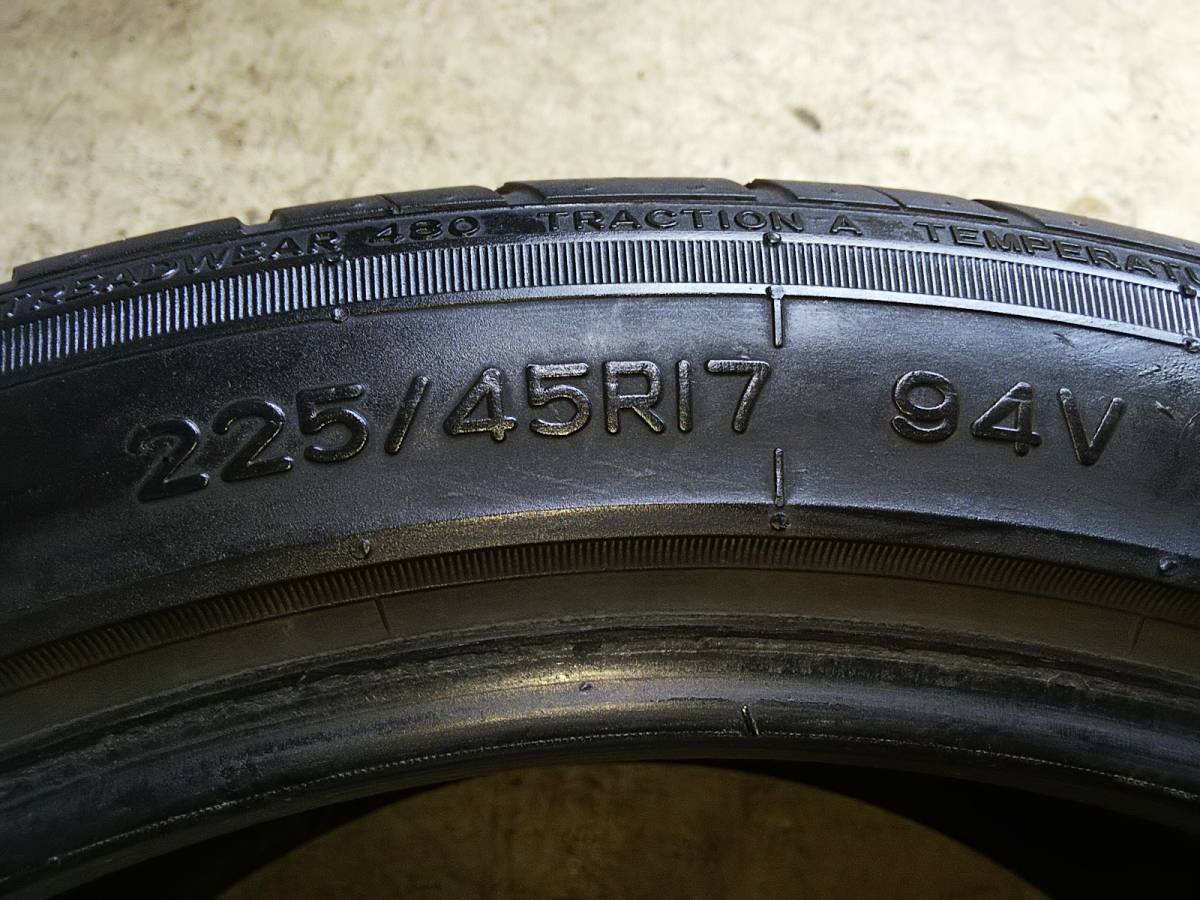 T82 225/45R17 NANGKANG ULTRASPORT NS-Ⅱ 夏タイヤ 溝有り良品 中古売切り2本SET 法人向け送料安_画像7