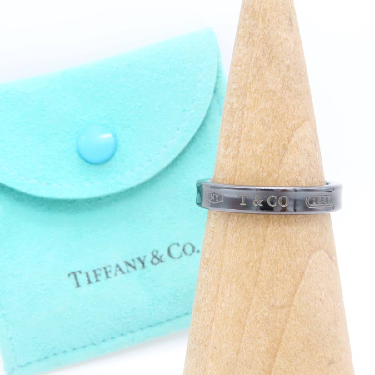 【送料無料】希少 未使用 Tiffany&Co. ティファニー ナロー チタン リング 17.5号 指輪 Ti 1837 レディース メンズ FK29