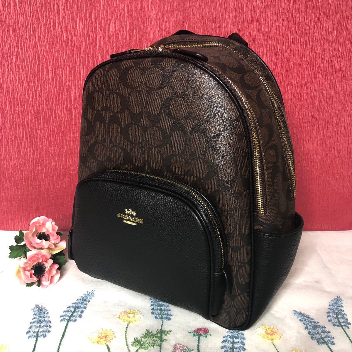 COACH コーチリュック 新品 バッグパック シグネチャー 新作 ブラウンx