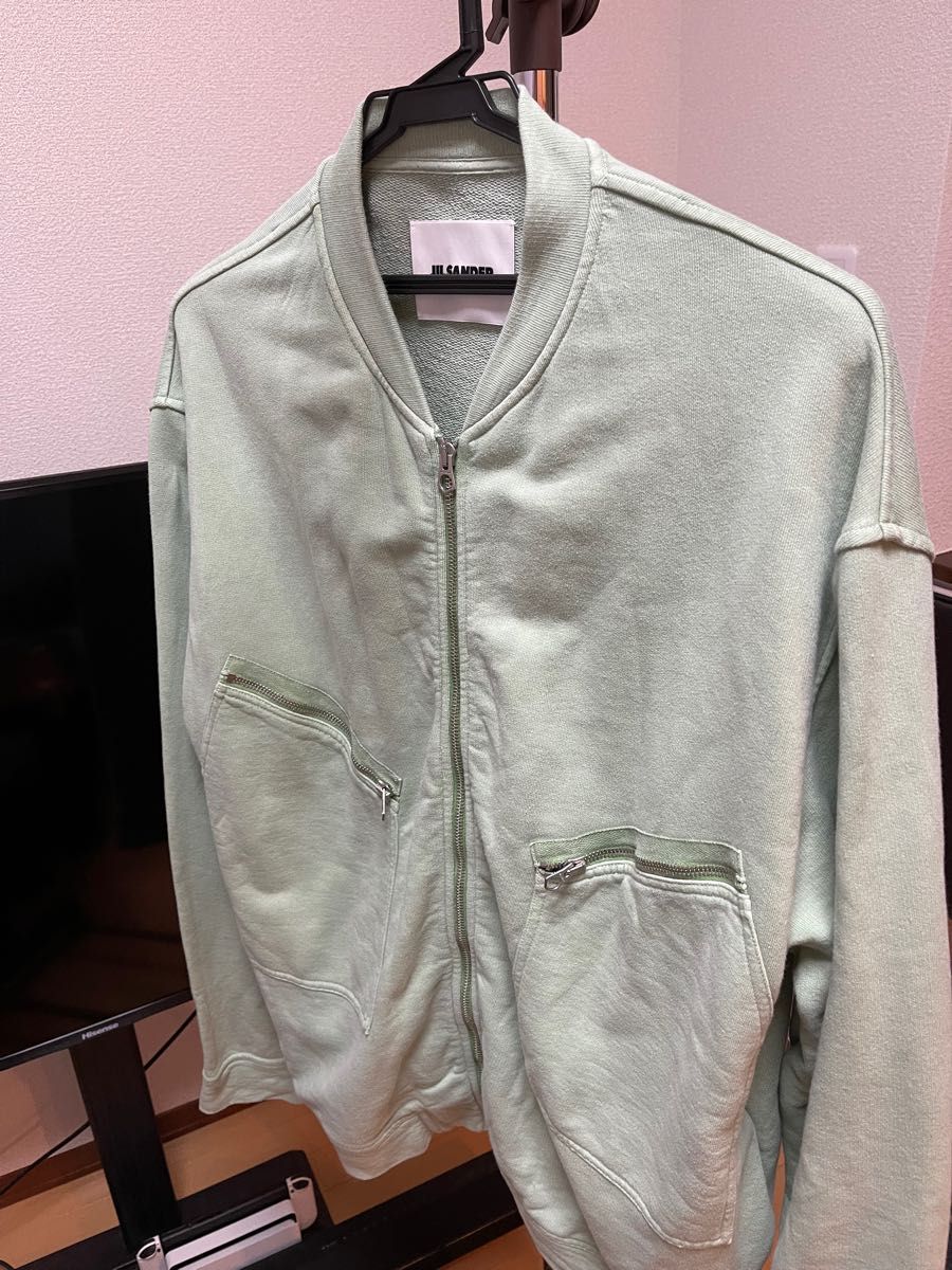 JIL SANDER 美品 22SS ジップアップスウェットブルゾン グリーン