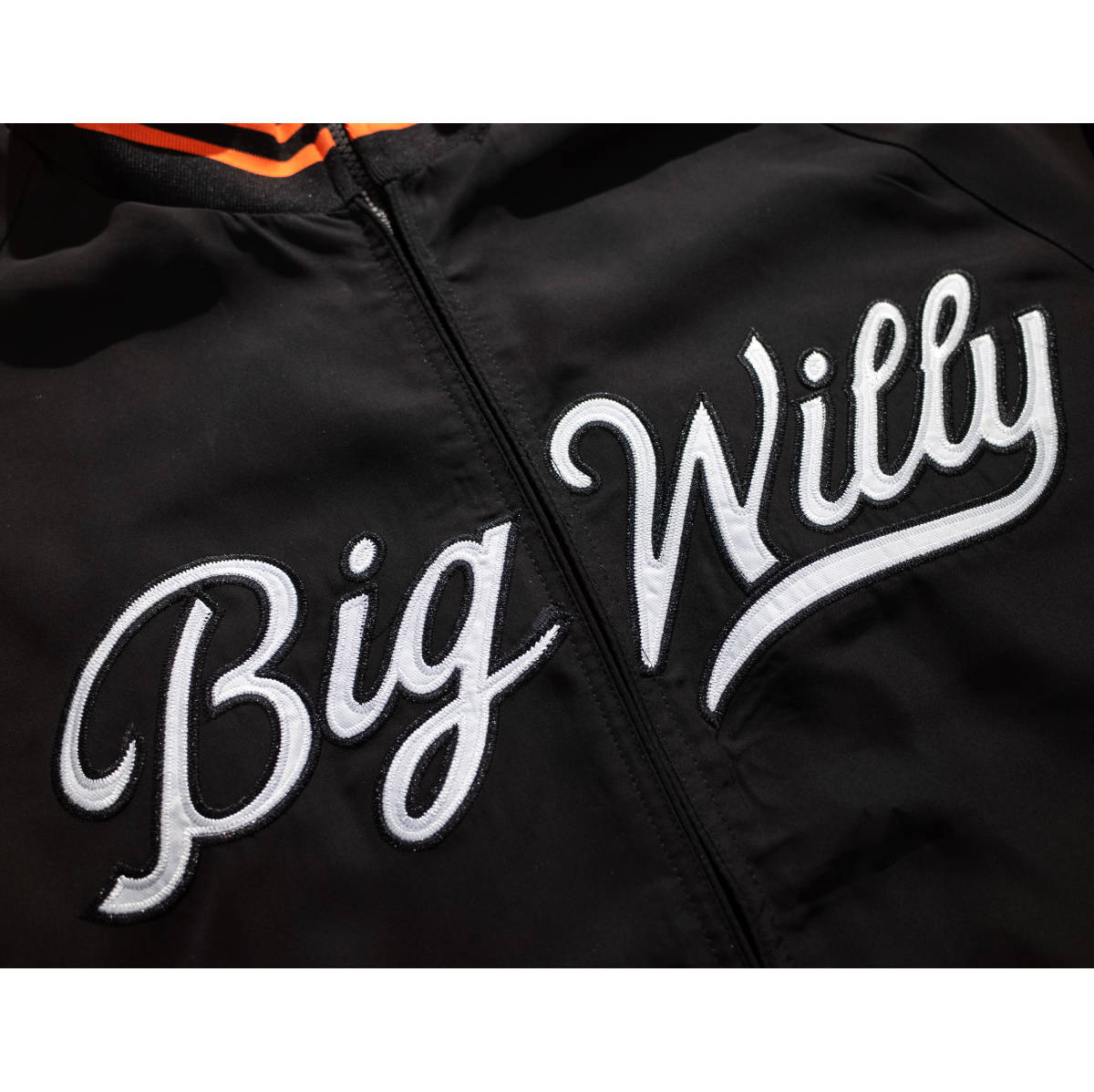 XL / WILLY CHAVARRIA STADIUM JACKET ウィリーチャバリア スタジャン ベースボール ナイロンジャケット BIG WILLY 刺繍 黒 ビッグサイズ - 3