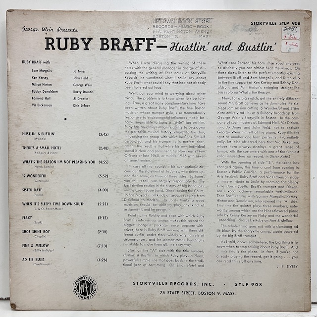 ●即決LP Ruby Braff / Hustlin' and Bustlin' j35869 米オリジナル、Dg Mono ルビー・ブラフ_画像4