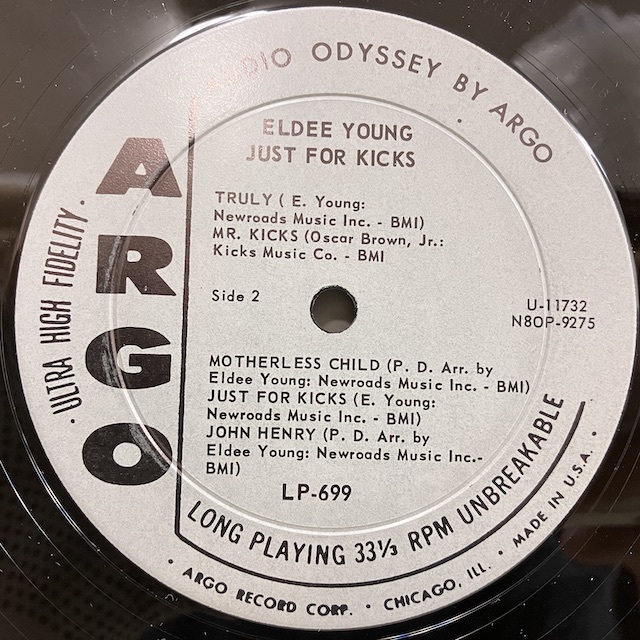 ●即決LP Eldee Young / Just For Kicks j35913 米オリジナル、グレイDg Mono エルディー・ヤング MAL WALDRON_画像2