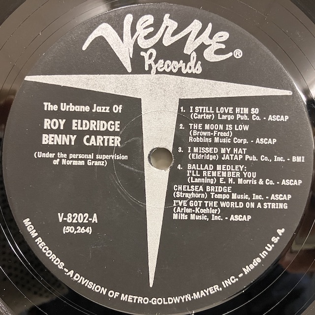 ●即決LP Roy Eldridge Benny Carter / Urbane Jazz j36021 米盤、ミゾナシMgm/T Mono ロイ・エルドリッジ_画像3