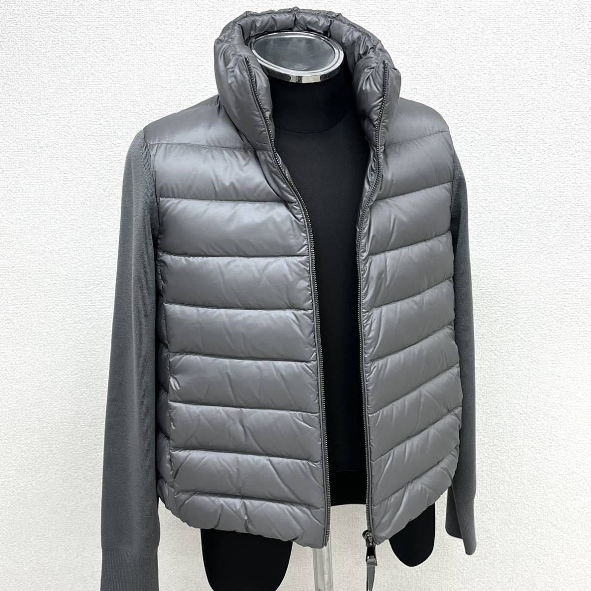 国内正規品 MONCLER モンクレール 20AW CARDIGAN TRICOT 袖ワッペン ニット切替 ナイロン カーディガン ダウンジャケット  9B511-00-A9018