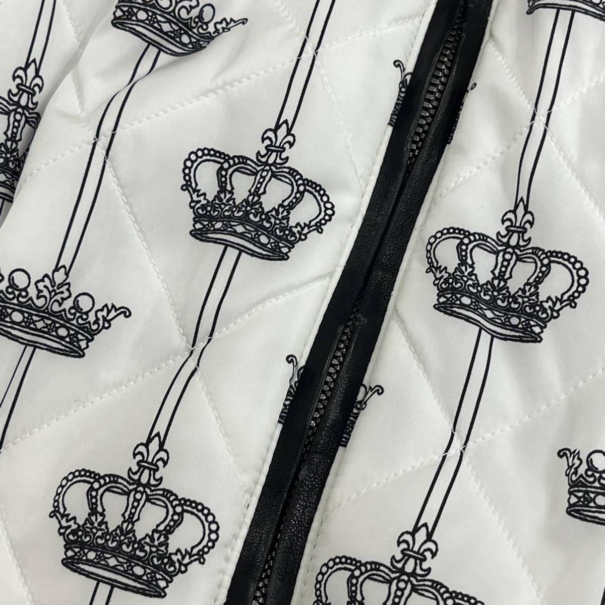 DOLCE&GABBANA ドルチェ&ガッバーナ 王冠 クラウン 総柄 ナイロン キルティング 中綿 ジップアップ ブルゾン ジャケット メンズ G9FF0T