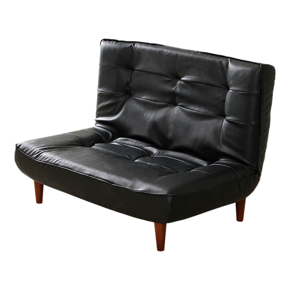 2 seater high back sofa (PVC leather ) low sofa also, pocket coil use,3 -step reclining made in Japan Comfy- Comfi -SH-07-CMY2P-BK