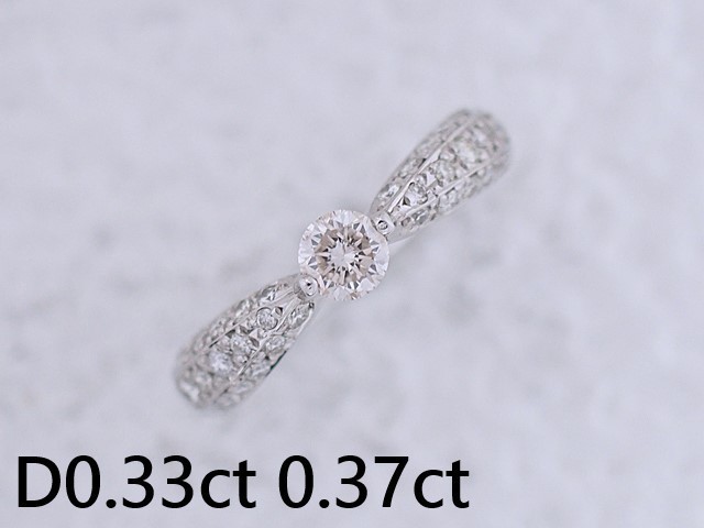 音羽屋■ ダイヤモンド/0.33ct 0.37ct Pt900 プラチナ リング 12号 仕上済