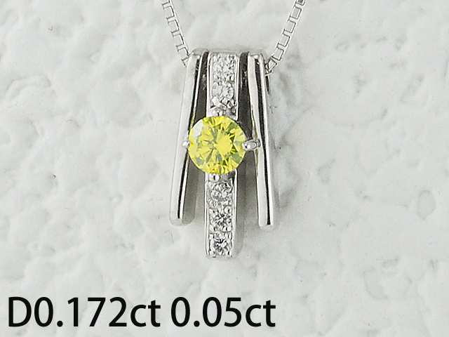 音羽屋■ ダイヤモンド/0.172ct 0.05ct トリートメントダイヤ K18WG ネックレス ソーティング付 仕上済_画像1