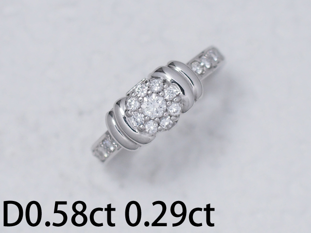 低価格の 音羽屋■ ダイヤモンド/0.58ct 0.29ct Pt900 2WAY プラチナ エタニティ リング 11.5号 仕上済 プラチナ台